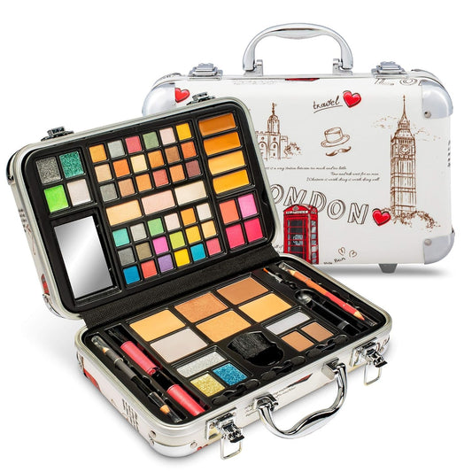 Makeup Kit Gift Set - 41 Eye Shadows, 7 Body Glitters, 1 Lip Liner Pencil, 1 Lipsticks, 4 Blushs, Eye Liner Pencil, 5 Concealers, 2 Lip Gloss, 5 Bronzers, Mirror - RELUX.STORE