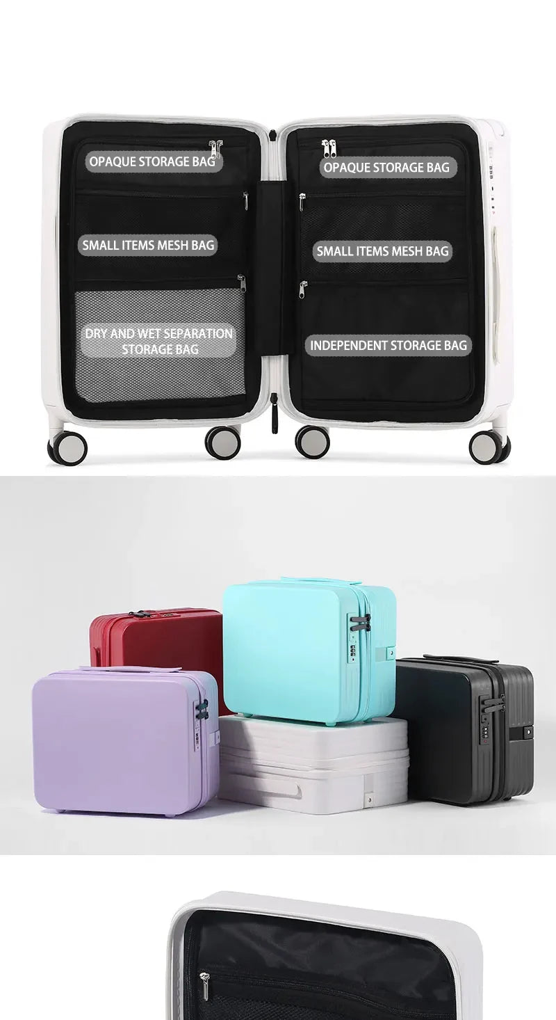 Manufactory PC Travel Trolley Case Durable Men Combination Case Small Size Boarding Case Luggage Suitcase with USB - RELUX.STOREManufactory PC Travel Trolley Case Durable Men Combination Case Small Size Boarding Case Luggage Suitcase with USB