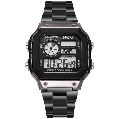 MAYZHISU Classic Men's Digital Watches Luxury Stainless Steel Strap Sport Watches Men Military Clock LED Sport Wristwatch - RELUX.STORE