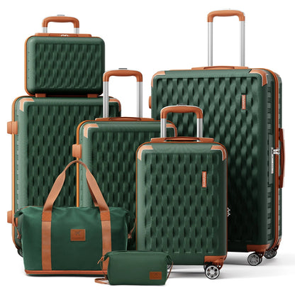 Melalenia Luggage Sets 7 Piece Hard Shell Carry on Suitcase with Spinner Wheels and TSA Lock, Lightweight Travel Duffel Bag - RELUX.STOREMelalenia Luggage Sets 7 Piece Hard Shell Carry on Suitcase with Spinner Wheels and TSA Lock, Lightweight Travel Duffel Bag