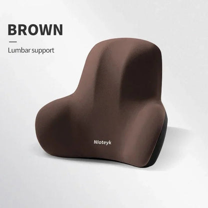Memory Foam Car Neck Pillow & Lumbar Support Cushion – Universal Ergonomic Car Seat Neck & Waist Cushion, Travel Car Pillow, Back Support for Driving Comfort, Car Accessories - RELUX.STORE