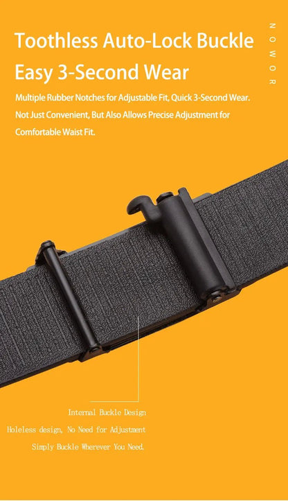 “Men’s Automatic Buckle Belt – Toothless Casual & Business Waist Belt | Trendy, All - Match Fashion Belt for Youth & Personality Style” - RELUX.STORE