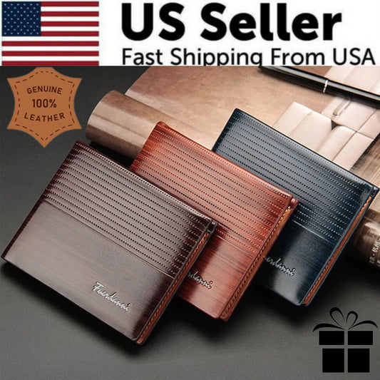 Men’s Bifold Leather Wallet – Credit Card, ID Holder & Billfold Purse, Slim Clutch for Everyday Use - RELUX.STORE