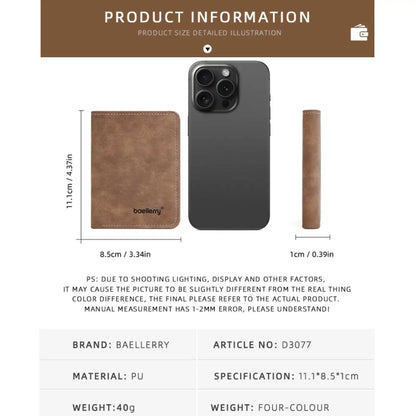 "Men’s Bifold Leather Wallet – Slim Multi - Card Holder with Driver’s License Window, Casual & Business Short Wallet" - RELUX.STORE