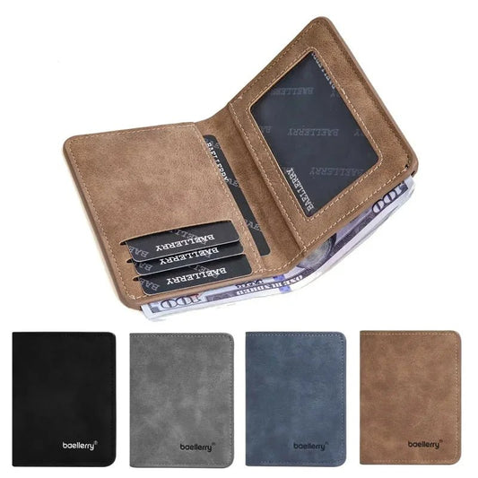 "Men’s Bifold Leather Wallet – Slim Multi - Card Holder with Driver’s License Window, Casual & Business Short Wallet" - RELUX.STORE