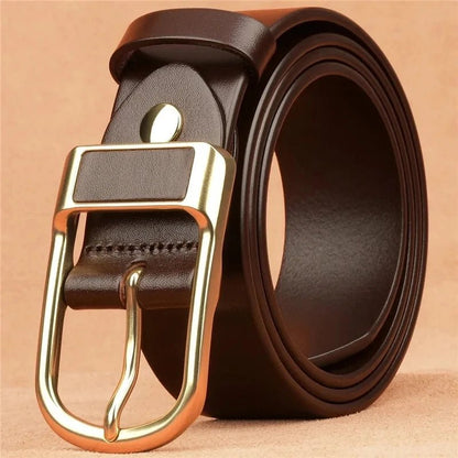 "Men’s Casual Leather Belt – Cowboy Style Pin Buckle Retro Belt for Jeans, Business & Everyday Wear" - RELUX.STORE