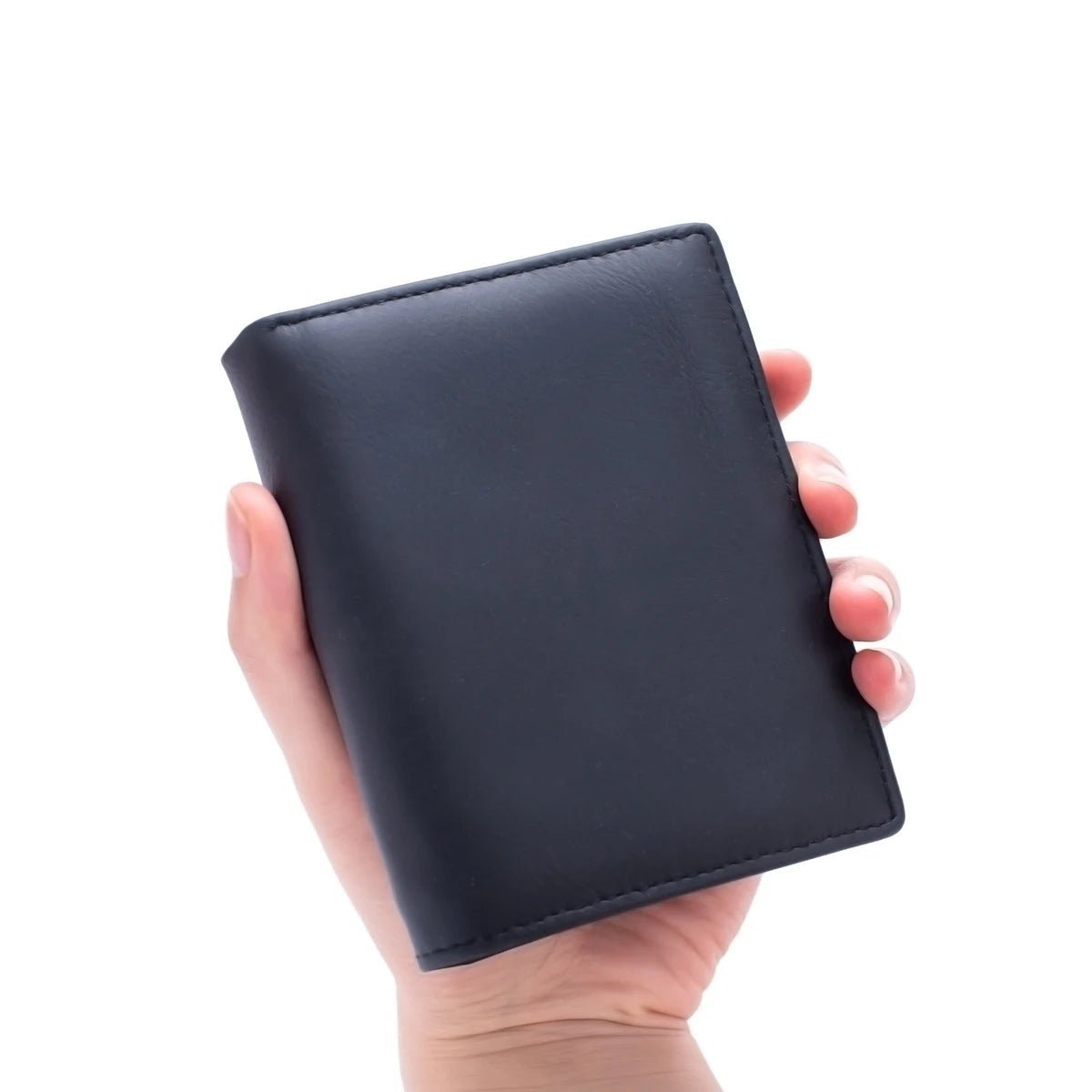 "Men’s Genuine Leather Wallet – RFID Blocking Short Wallet with Coin Purse, Vintage Vertical Design, Credit Card Holder & Money Bag" - RELUX.STORE