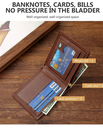 "Men’s Leather Short Wallet – Slim Foldable Minimalist Wallet with Soft Genuine Leather Design for Everyday Use" - RELUX.STORE