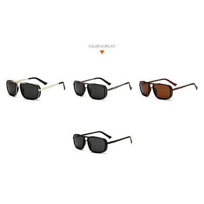 "Men’s Punk Square Sunglasses – Twin - Beam Aviator UV400 Protection, Trendy Fashion Eyewear" - RELUX.STORE