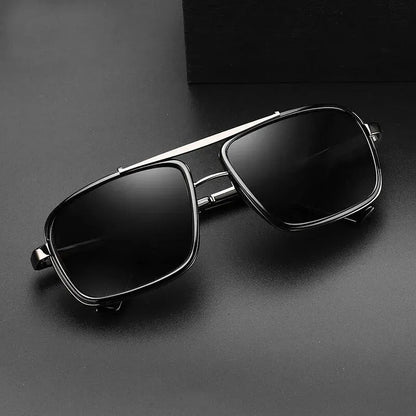 "Men’s Punk Square Sunglasses – Twin - Beam Aviator UV400 Protection, Trendy Fashion Eyewear" - RELUX.STORE