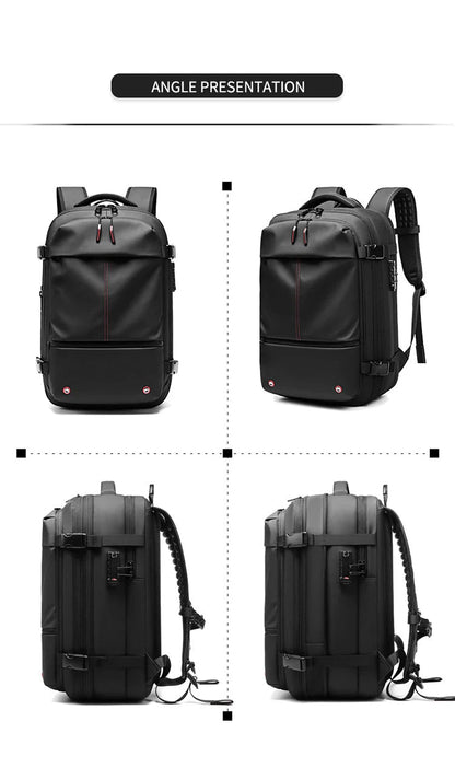 Men’s Travel & Business Backpack – 17” Laptop, Large Capacity School, Expanded Hiking & Vacuum Compression Bag - RELUX.STORE