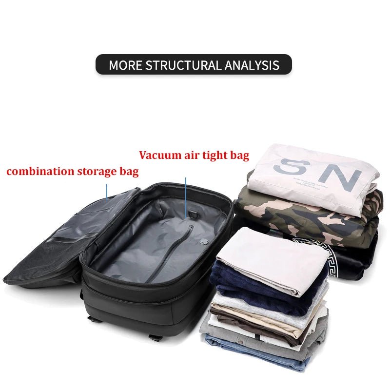 Men’s Travel & Business Backpack – 17” Laptop, Large Capacity School, Expanded Hiking & Vacuum Compression Bag - RELUX.STORE