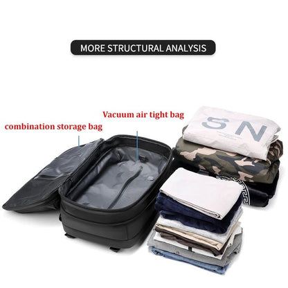 Men’s Travel & Business Backpack – 17” Laptop, Large Capacity School, Expanded Hiking & Vacuum Compression Bag - RELUX.STORE