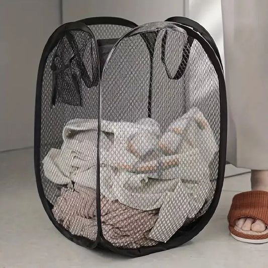 Mesh Pop - up Laundry Basket, Laundry Basket, Foldable Dirty Clothes Storage Basket, Large Capacity Storage Basket - RELUX.STORE