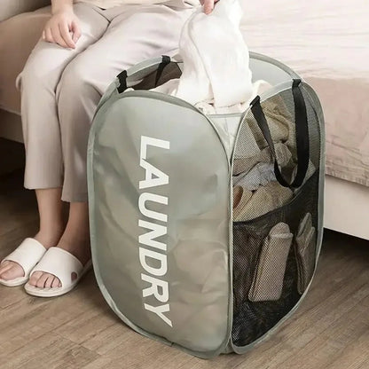 Mesh Pop - up Laundry Basket, Laundry Basket, Foldable Dirty Clothes Storage Basket, Large Capacity Storage Basket - RELUX.STORE