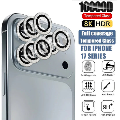 "Metal Glitter Bling Camera Lens Protector for iPhone 17 Pro Max / 17 Air / 16 – HD Glass Protective Cap & Ring for iPhone 15/16/17 Series" ✨📱 - RELUX.STORE