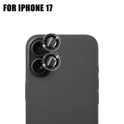 "Metal Glitter Bling Camera Lens Protector for iPhone 17 Pro Max / 17 Air / 16 – HD Glass Protective Cap & Ring for iPhone 15/16/17 Series" ✨📱 - RELUX.STORE