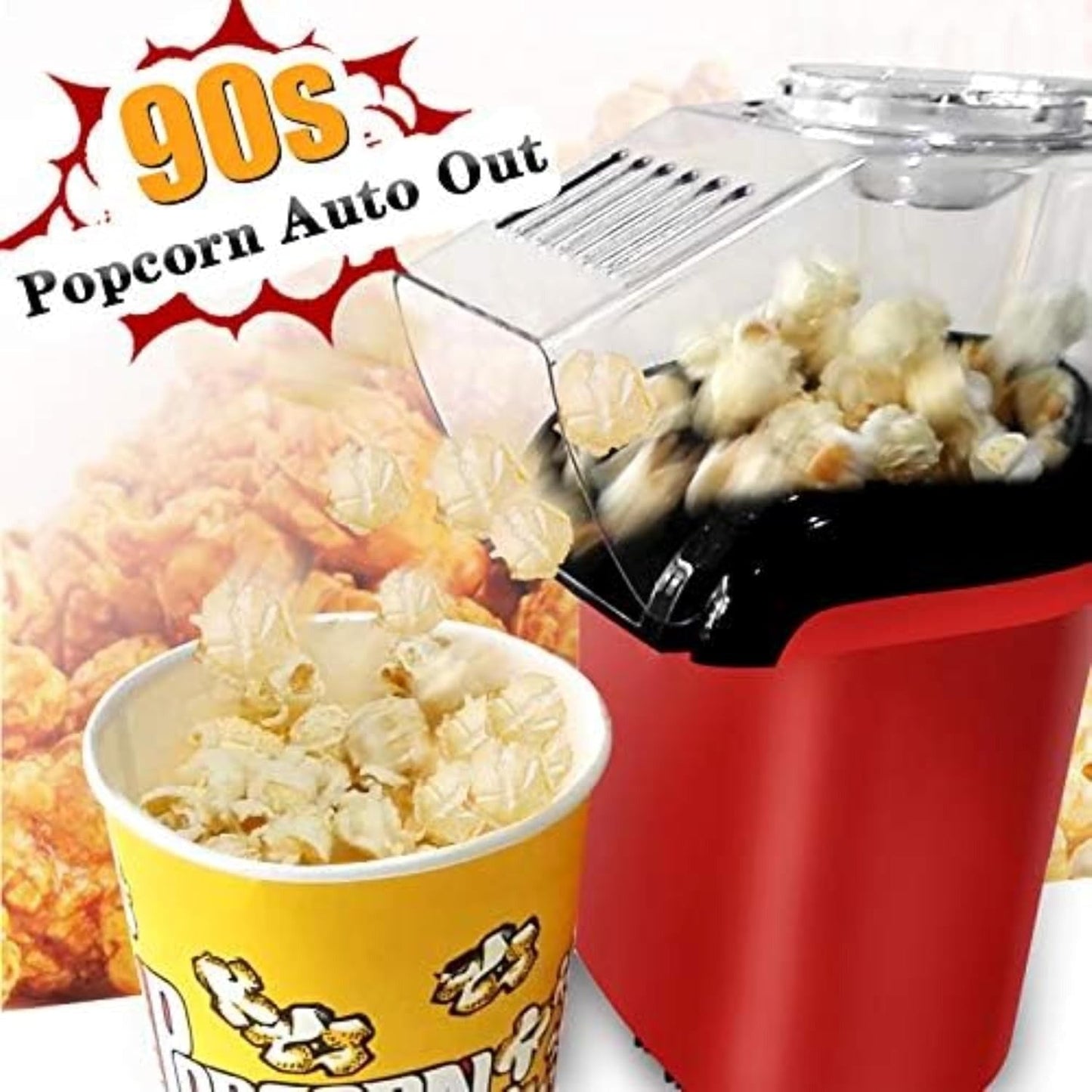 Mini Home Popcorn Maker with Measuring Cup and Removable Lid - RELUX.STORE
