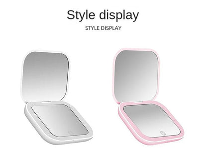 Mini Portable Folding Makeup Mirror Led Lights Magnifying Compact Pocket Travel Aesthetic Vanity Mirrors Make Up Tools - RELUX.STORE