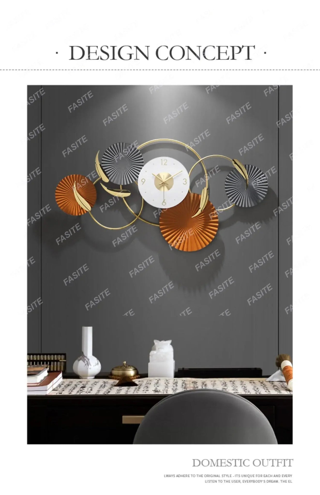 “Minimalist Wall Clock Large Silent Modern Design – Creative Aesthetic Art Mural Horloge Murale for Home & Office Décor” - RELUX.STORE