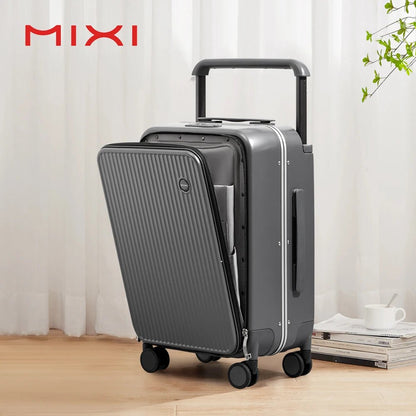Mixi Front Laptop Pocket Suitcase Wide Handle Travel Suitcase Men 20''Carry - On Luggage Women PC Aluminum Frame Trolley Case 24'' - RELUX.STOREMixi Front Laptop Pocket Suitcase Wide Handle Travel Suitcase Men 20''Carry - On Luggage Women PC Aluminum Frame Trolley Case 24''