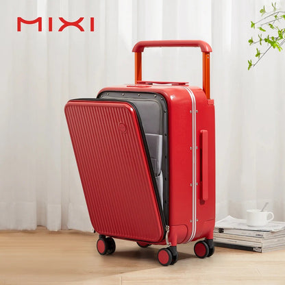 Mixi Front Laptop Pocket Suitcase Wide Handle Travel Suitcase Men 20''Carry - On Luggage Women PC Aluminum Frame Trolley Case 24'' - RELUX.STOREMixi Front Laptop Pocket Suitcase Wide Handle Travel Suitcase Men 20''Carry - On Luggage Women PC Aluminum Frame Trolley Case 24''