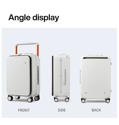 Mixi Front Laptop Pocket Suitcase Wide Handle Travel Suitcase Men 20''Carry - On Luggage Women PC Aluminum Frame Trolley Case 24'' - RELUX.STOREMixi Front Laptop Pocket Suitcase Wide Handle Travel Suitcase Men 20''Carry - On Luggage Women PC Aluminum Frame Trolley Case 24''