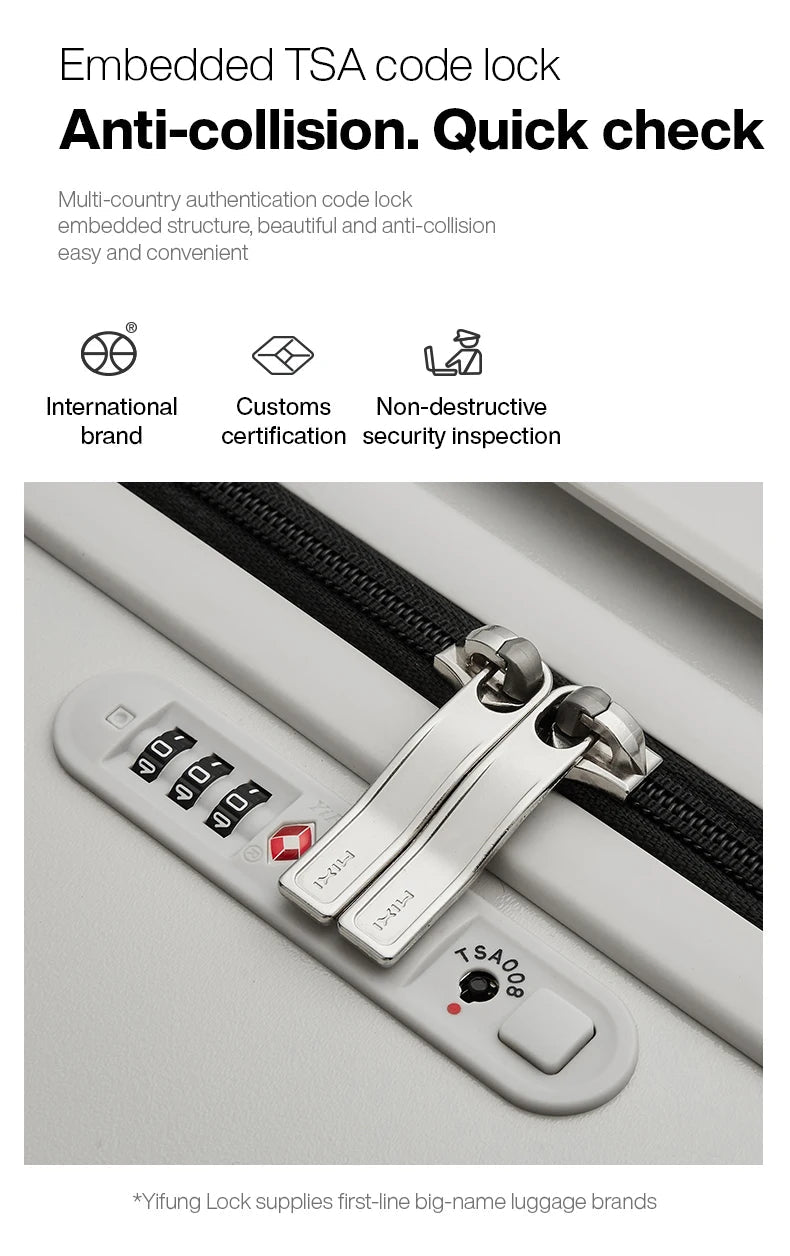 Mixi Front Laptop Pocket Suitcase Wide Handle Travel Suitcase Men 20''Carry - On Luggage Women PC Aluminum Frame Trolley Case 24'' - RELUX.STOREMixi Front Laptop Pocket Suitcase Wide Handle Travel Suitcase Men 20''Carry - On Luggage Women PC Aluminum Frame Trolley Case 24''