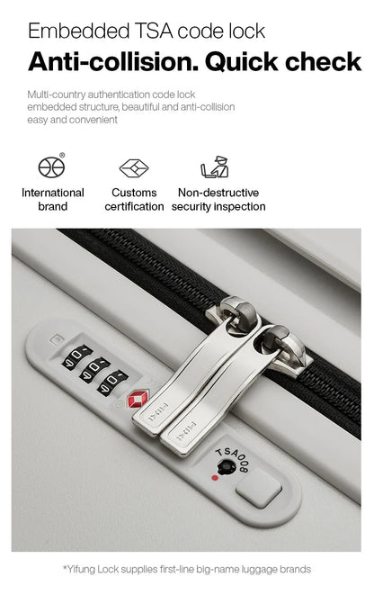 Mixi Front Laptop Pocket Suitcase Wide Handle Travel Suitcase Men 20''Carry - On Luggage Women PC Aluminum Frame Trolley Case 24'' - RELUX.STOREMixi Front Laptop Pocket Suitcase Wide Handle Travel Suitcase Men 20''Carry - On Luggage Women PC Aluminum Frame Trolley Case 24''