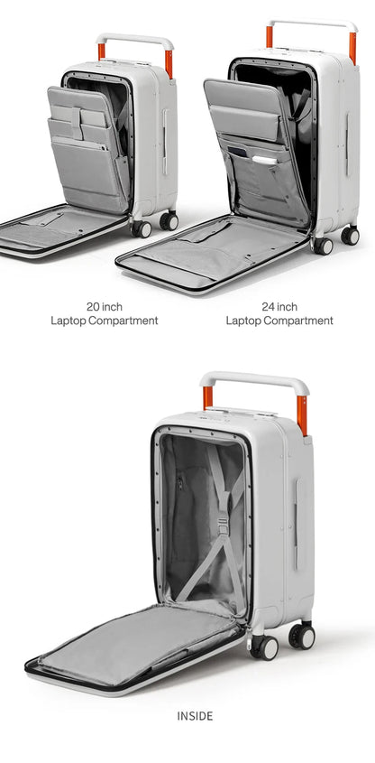 Mixi Front Laptop Pocket Suitcase Wide Handle Travel Suitcase Men 20''Carry - On Luggage Women PC Aluminum Frame Trolley Case 24'' - RELUX.STOREMixi Front Laptop Pocket Suitcase Wide Handle Travel Suitcase Men 20''Carry - On Luggage Women PC Aluminum Frame Trolley Case 24''