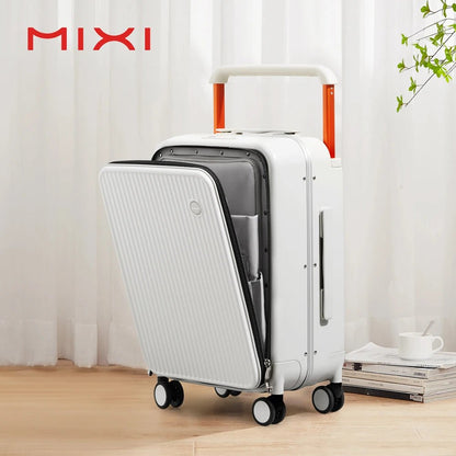 Mixi Front Laptop Pocket Suitcase Wide Handle Travel Suitcase Men 20''Carry - On Luggage Women PC Aluminum Frame Trolley Case 24'' - RELUX.STOREMixi Front Laptop Pocket Suitcase Wide Handle Travel Suitcase Men 20''Carry - On Luggage Women PC Aluminum Frame Trolley Case 24''