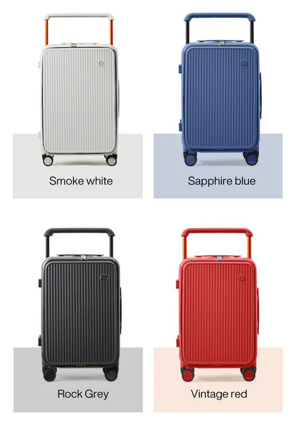 Mixi Front Laptop Pocket Suitcase Wide Handle Travel Suitcase Men 20''Carry - On Luggage Women PC Aluminum Frame Trolley Case 24'' - RELUX.STOREMixi Front Laptop Pocket Suitcase Wide Handle Travel Suitcase Men 20''Carry - On Luggage Women PC Aluminum Frame Trolley Case 24''