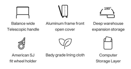 Mixi Front Laptop Pocket Suitcase Wide Handle Travel Suitcase Men 20''Carry - On Luggage Women PC Aluminum Frame Trolley Case 24'' - RELUX.STOREMixi Front Laptop Pocket Suitcase Wide Handle Travel Suitcase Men 20''Carry - On Luggage Women PC Aluminum Frame Trolley Case 24''