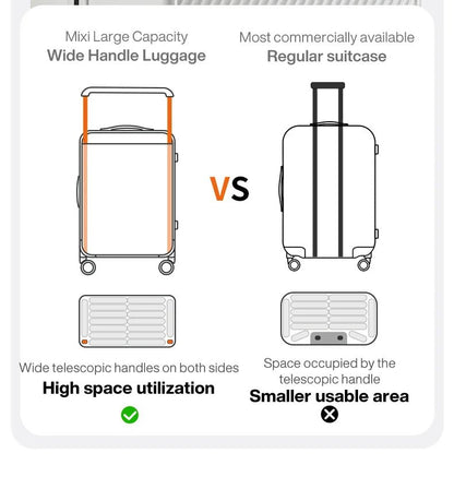 Mixi Large - Capacity Suitcase Trolley Case 26inch Checked in Hardside Rolling Wheels Luggage Wide Handle Travel Suitcases M9276DH - RELUX.STOREMixi Large - Capacity Suitcase Trolley Case 26inch Checked in Hardside Rolling Wheels Luggage Wide Handle Travel Suitcases M9276DH
