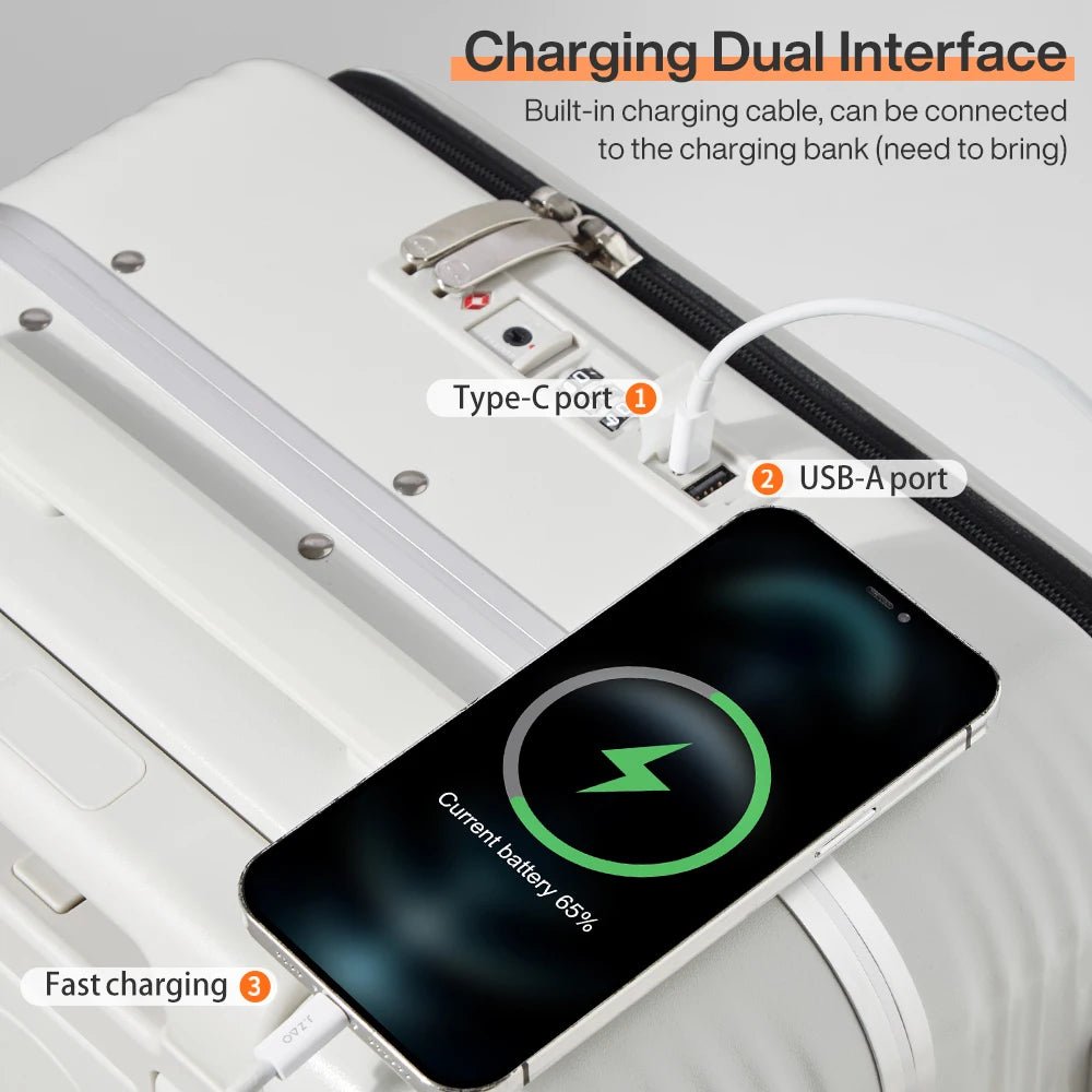 Mixi New Aluminum Frame Suitcase Carry On Rolling Luggage with USB Port Boarding Cabin Cup and Phone Holder 20 24 Inch - RELUX.STOREMixi New Aluminum Frame Suitcase Carry On Rolling Luggage with USB Port Boarding Cabin Cup and Phone Holder 20 24 Inch