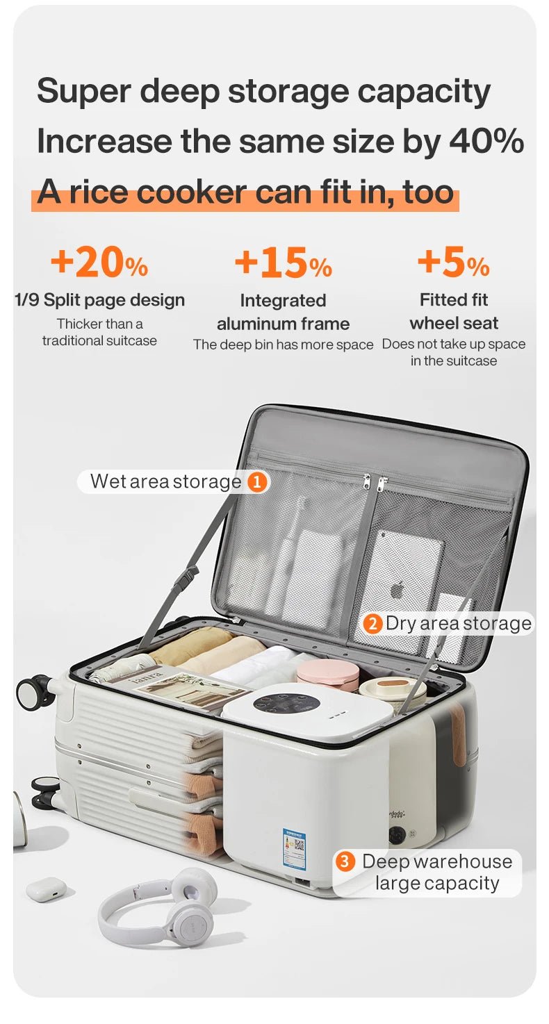 Mixi New Aluminum Frame Suitcase Carry On Rolling Luggage with USB Port Boarding Cabin Cup and Phone Holder 20 24 Inch - RELUX.STOREMixi New Aluminum Frame Suitcase Carry On Rolling Luggage with USB Port Boarding Cabin Cup and Phone Holder 20 24 Inch