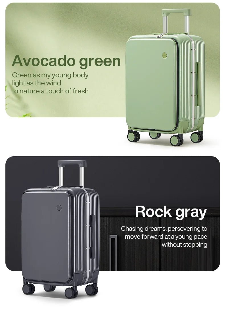 Mixi New Aluminum Frame Suitcase Carry On Rolling Luggage with USB Port Boarding Cabin Cup and Phone Holder 20 24 Inch - RELUX.STOREMixi New Aluminum Frame Suitcase Carry On Rolling Luggage with USB Port Boarding Cabin Cup and Phone Holder 20 24 Inch