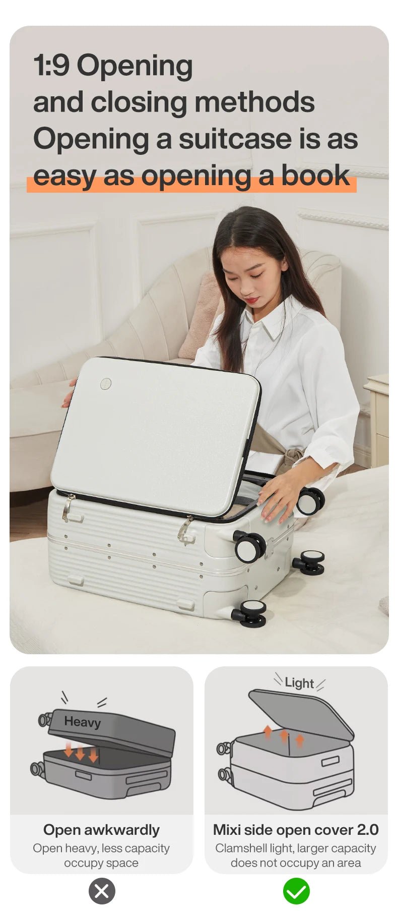 Mixi New Aluminum Frame Suitcase Carry On Rolling Luggage with USB Port Boarding Cabin Cup and Phone Holder 20 24 Inch - RELUX.STOREMixi New Aluminum Frame Suitcase Carry On Rolling Luggage with USB Port Boarding Cabin Cup and Phone Holder 20 24 Inch