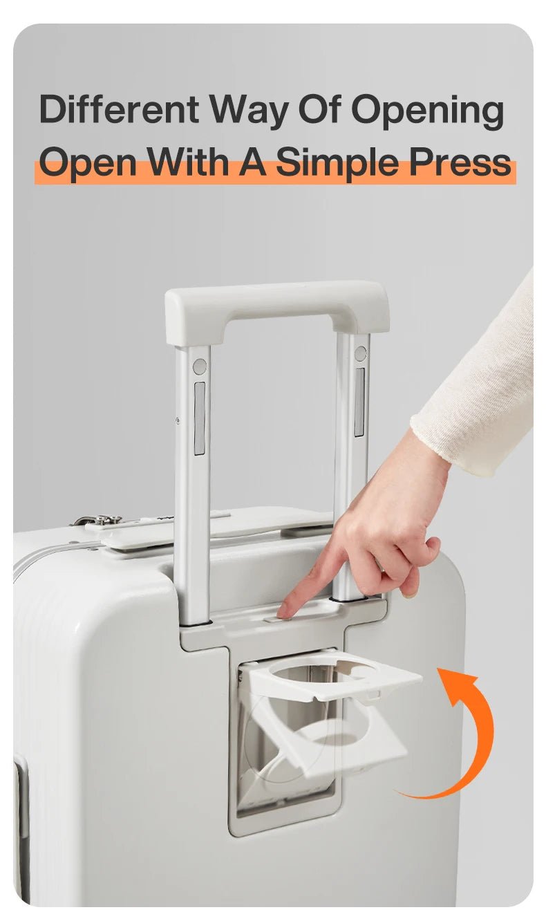 Mixi New Aluminum Frame Suitcase Carry On Rolling Luggage with USB Port Boarding Cabin Cup and Phone Holder 20 24 Inch - RELUX.STOREMixi New Aluminum Frame Suitcase Carry On Rolling Luggage with USB Port Boarding Cabin Cup and Phone Holder 20 24 Inch