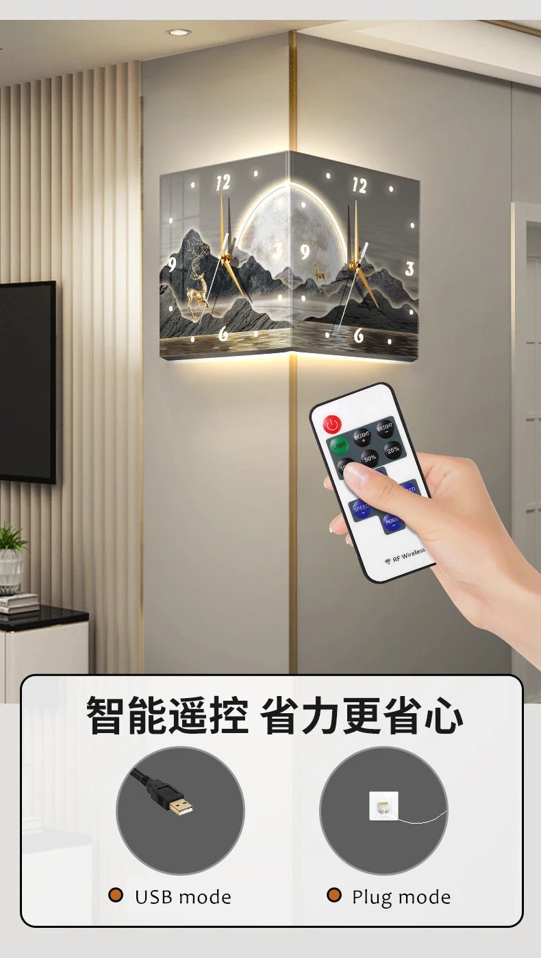 “Modern Double - Sided White Whale Acrylic Wall Clock – Silent Running Electric Backlight | Artistic Digital Needle Display for Home & Office” - RELUX.STORE