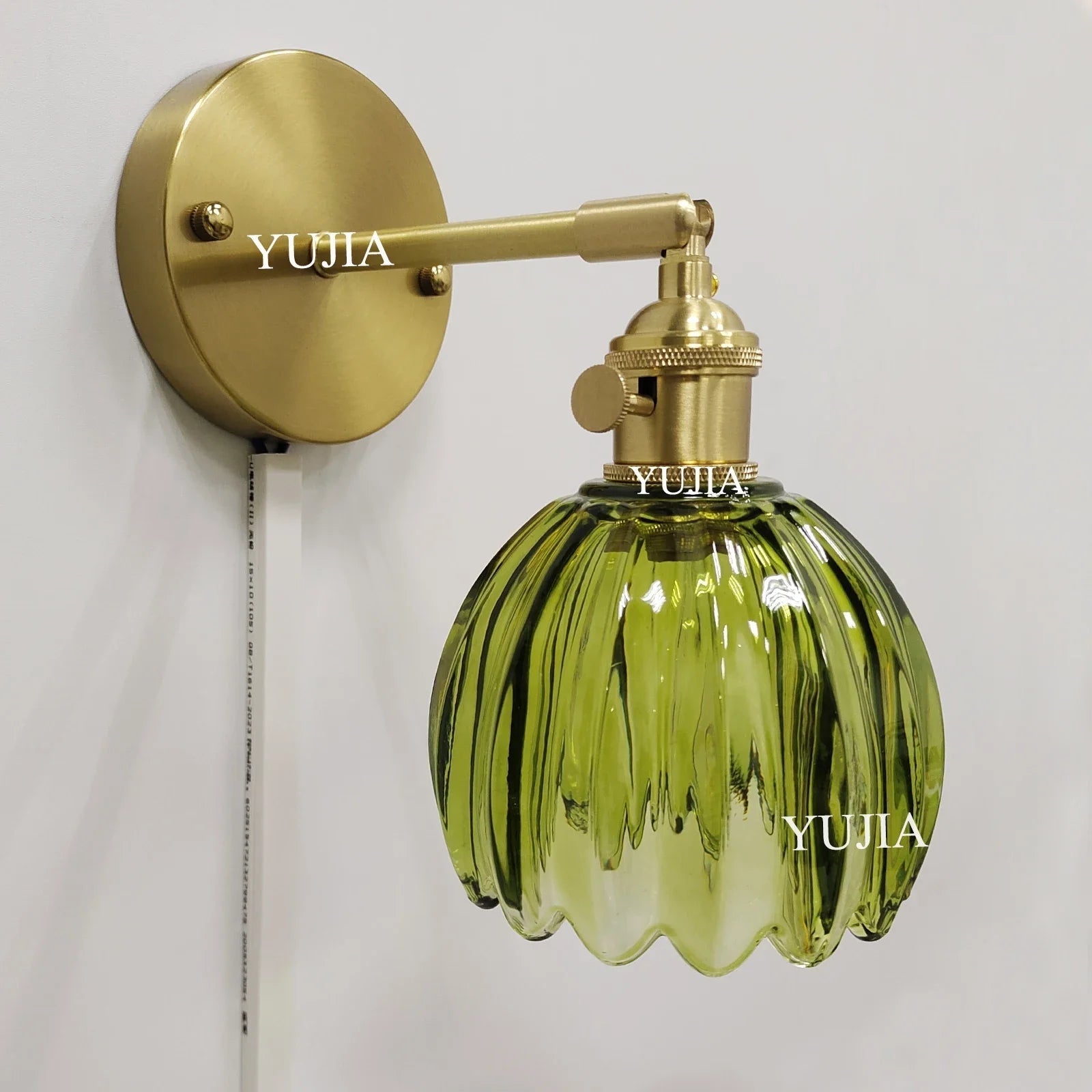 “Modern Japanese Retro Floral Glass Wall Lamp – Nordic LED Bedside & Mirror Light for Bedroom, Study & Hallway” - RELUX.STORE