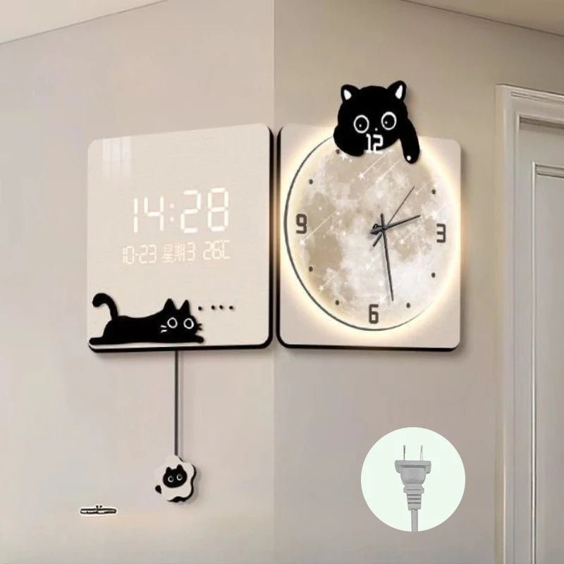 “Modern LED Corner Wall Clock – Large Digital Luxury Wall Watch for Living Room, Home Decoration & Interior Accessories” - RELUX.STORE