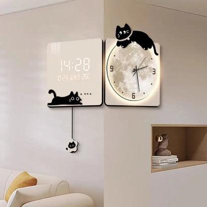 “Modern LED Corner Wall Clock – Large Digital Luxury Wall Watch for Living Room, Home Decoration & Interior Accessories” - RELUX.STORE