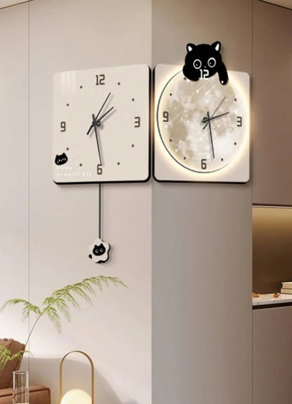 “Modern LED Corner Wall Clock – Large Digital Luxury Wall Watch for Living Room, Home Decoration & Interior Accessories” - RELUX.STORE