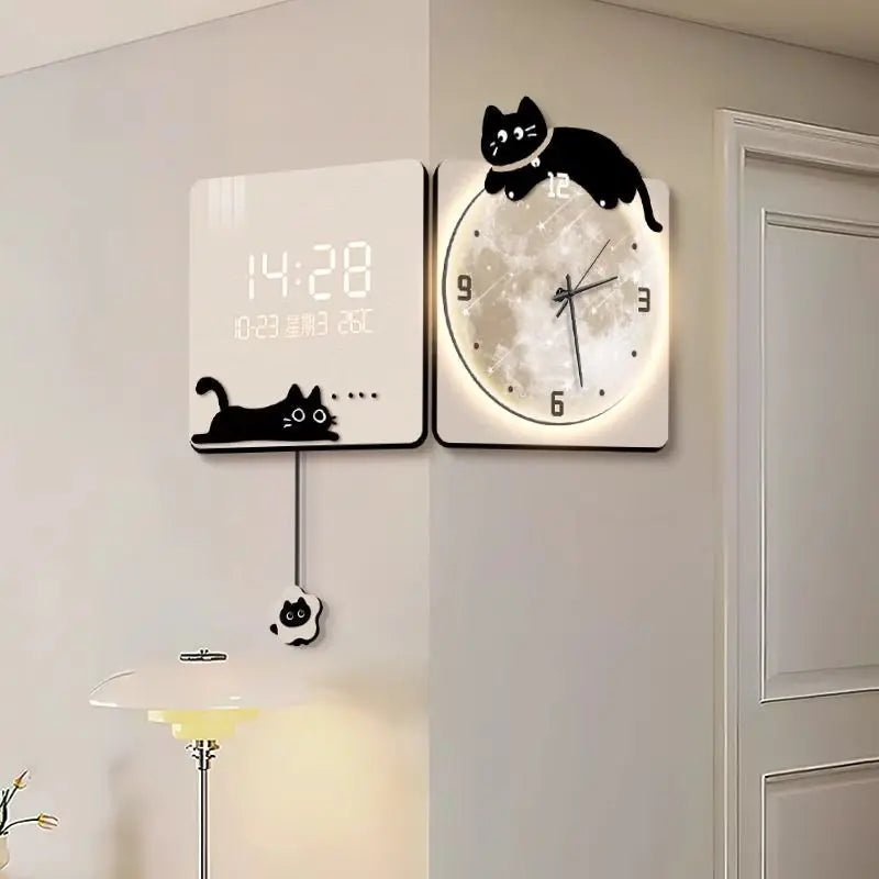 “Modern LED Corner Wall Clock – Large Digital Luxury Wall Watch for Living Room, Home Decoration & Interior Accessories” - RELUX.STORE