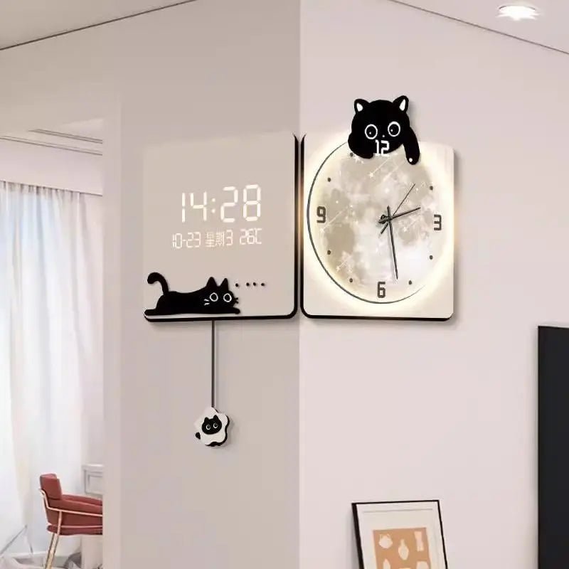 “Modern LED Corner Wall Clock – Large Digital Luxury Wall Watch for Living Room, Home Decoration & Interior Accessories” - RELUX.STORE
