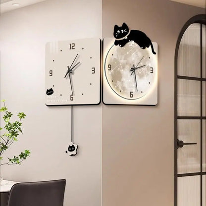 “Modern LED Corner Wall Clock – Large Digital Luxury Wall Watch for Living Room, Home Decoration & Interior Accessories” - RELUX.STORE