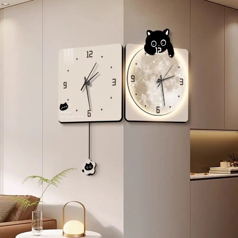 “Modern LED Corner Wall Clock – Large Digital Luxury Wall Watch for Living Room, Home Decoration & Interior Accessories” - RELUX.STORE