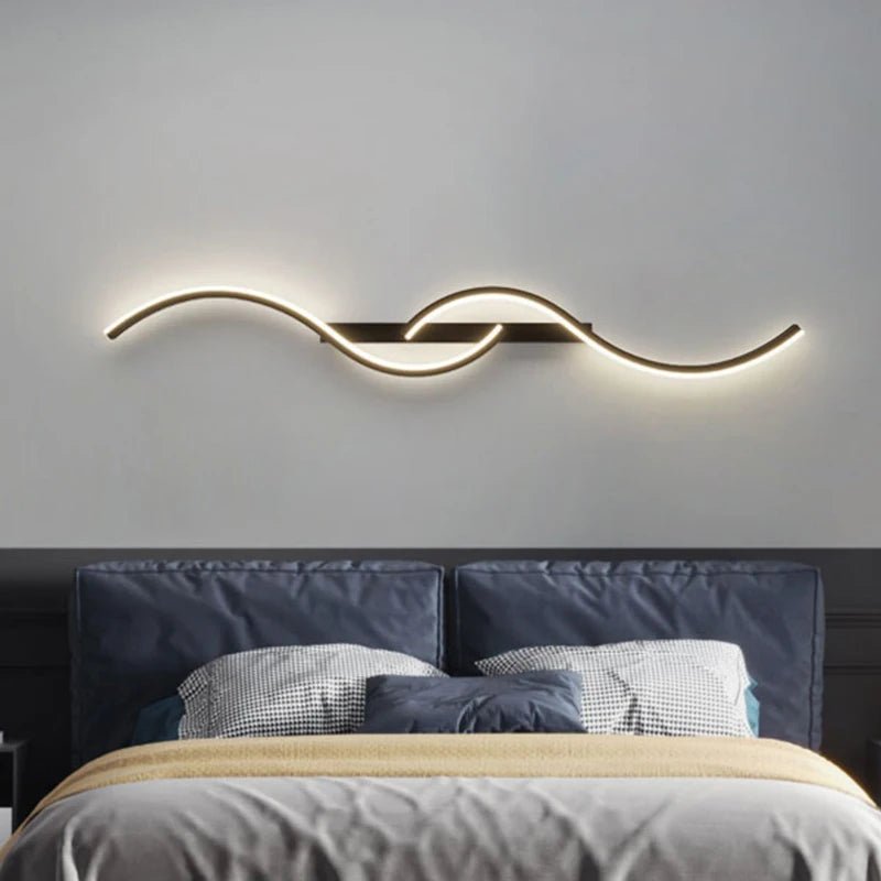 Modern LED Wall Lamp Minimalist Led Light Bedroom Bedside Long Strip Wall Sconces Living Room Sofa Home Indoor Lighting Fixture - RELUX.STORE