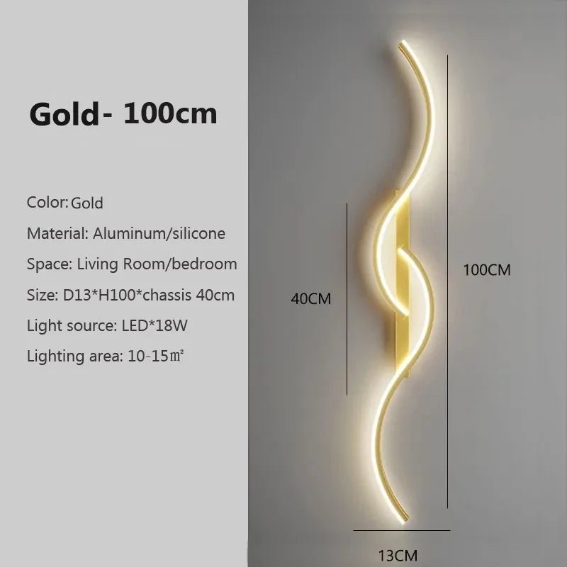 Modern LED Wall Lamp Minimalist Led Light Bedroom Bedside Long Strip Wall Sconces Living Room Sofa Home Indoor Lighting Fixture - RELUX.STORE